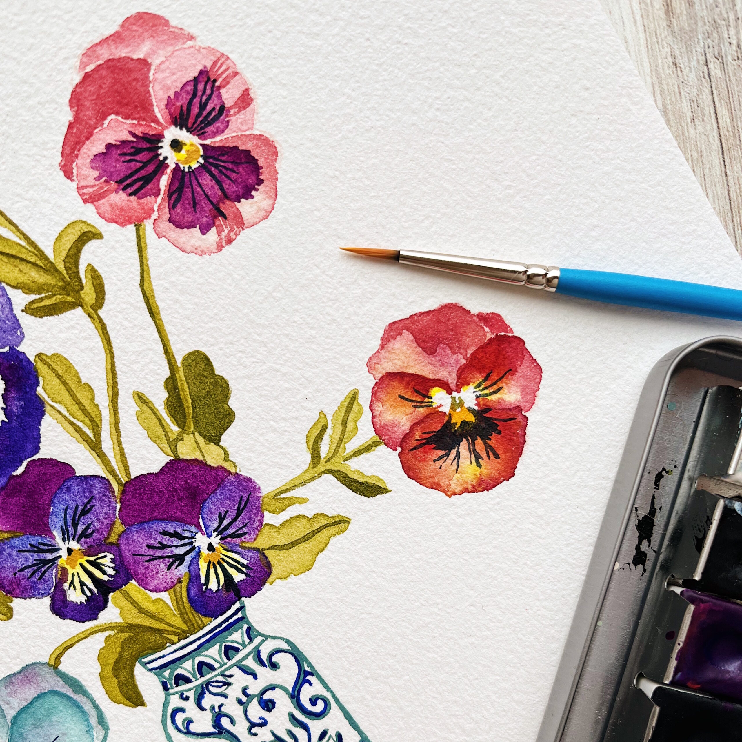 An Afternoon of Pansies: Gardening & Watercoloring the Spring Garden